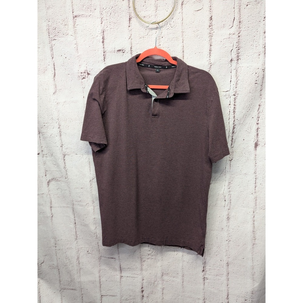 Public Rec Polo Shirt Mens Large Maroon Red Preppy Golf Stretch Go‎ To Casual